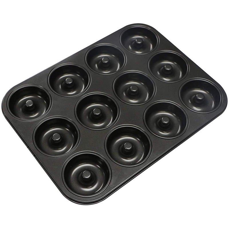 Webake Donut Pan Non-stick Mini Donut Tray Heavy Gauge 2.8 Inch Doughnut Pans for Baking 12-Cavity - Image 1